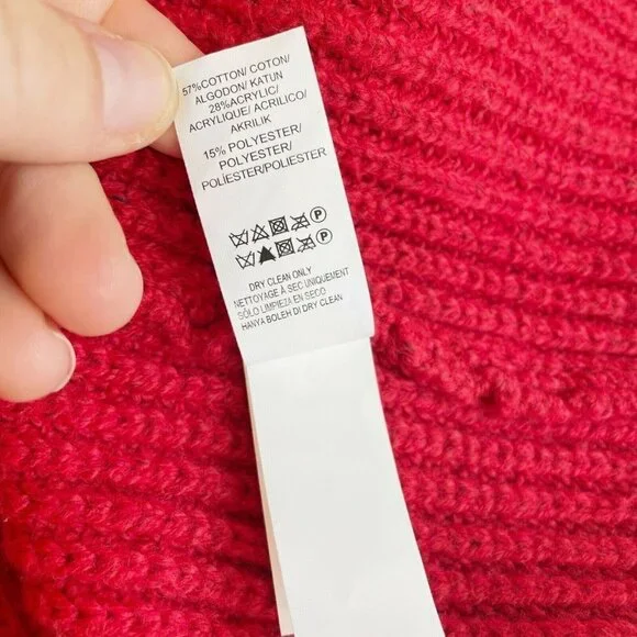 Lucky Brand Crew Neck Pointelle Ribbed Pullover Sweater Red Small NEW Womens - Picture 5 of 11